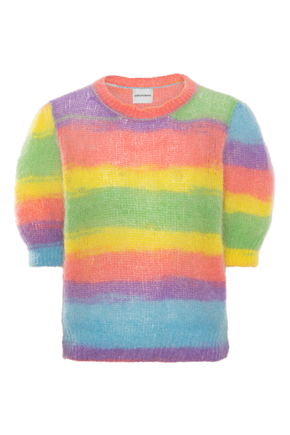 Kenza Short Sleeve Knit Pullover Rainbow