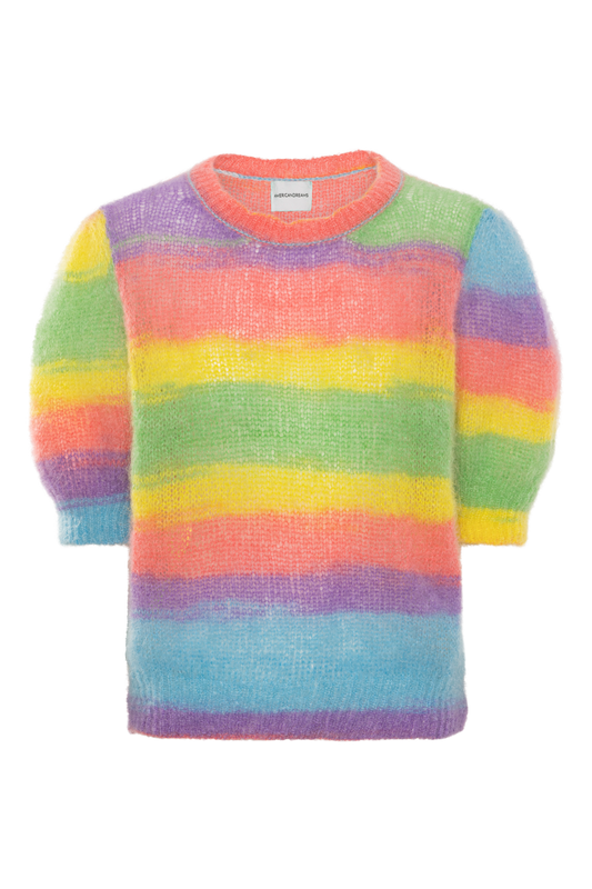 Kenza Short Sleeve Knit Pullover Rainbow