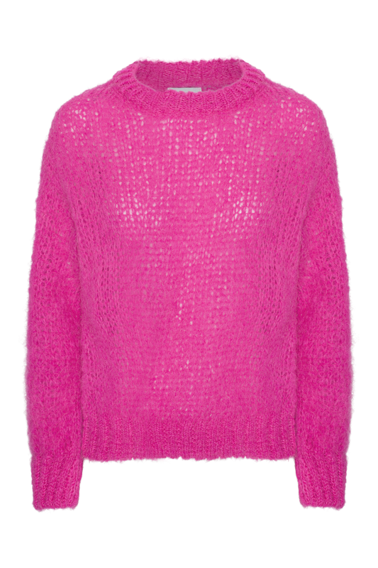 Leonnie Alpaca Pullover Neon Pink