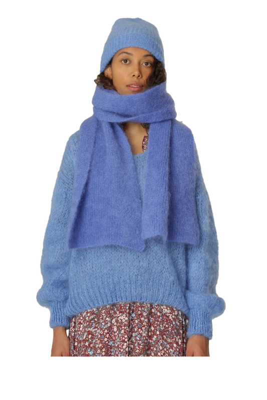 Lisa Mohair Scarf Dark Blue