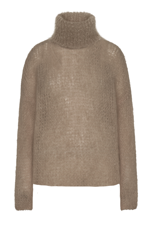 Livia LS Roll Neck Pullover Brown