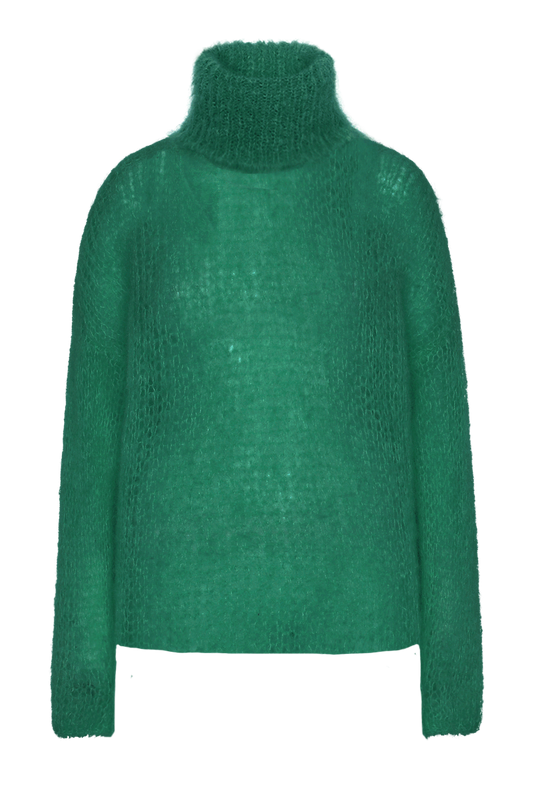 Livia LS Roll Neck Pullover Jade Green