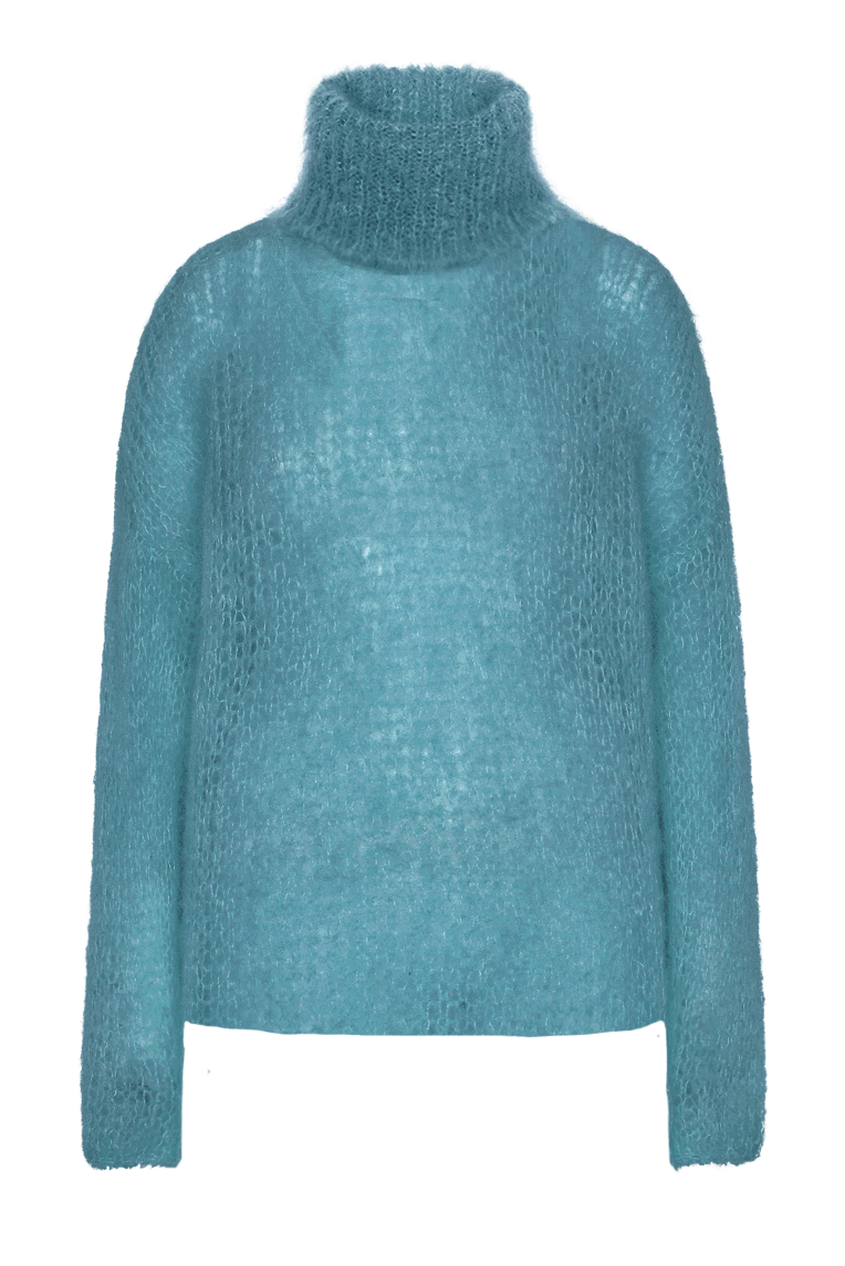 Livia LS Roll Neck Pullover Turquoise