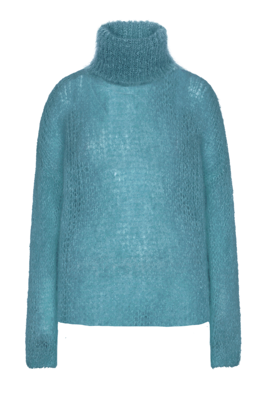 Livia LS Roll Neck Pullover Turquoise