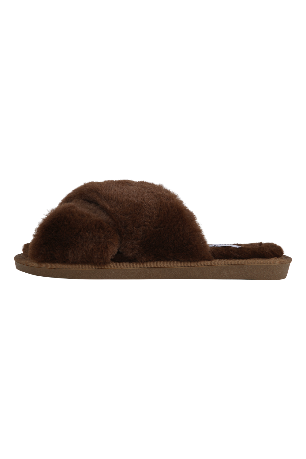 Lou Faux Fur Slippers Chocolate Brown