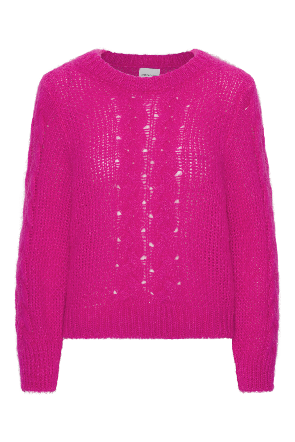 Louisa Cable Knit Pullover Neon Pink - Sample