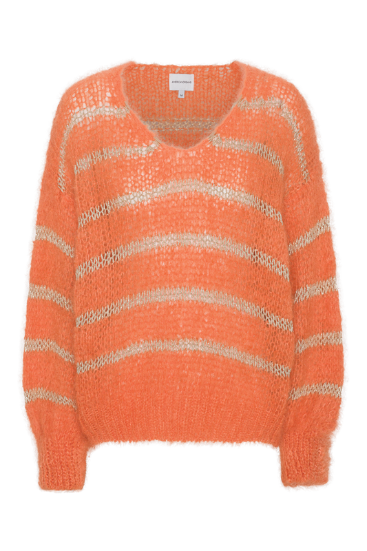 Katie LS Knit Orange W/Gold
