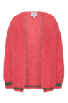 Olivia Mohair Cardigan Coral Red W/Jade Green Lurex
