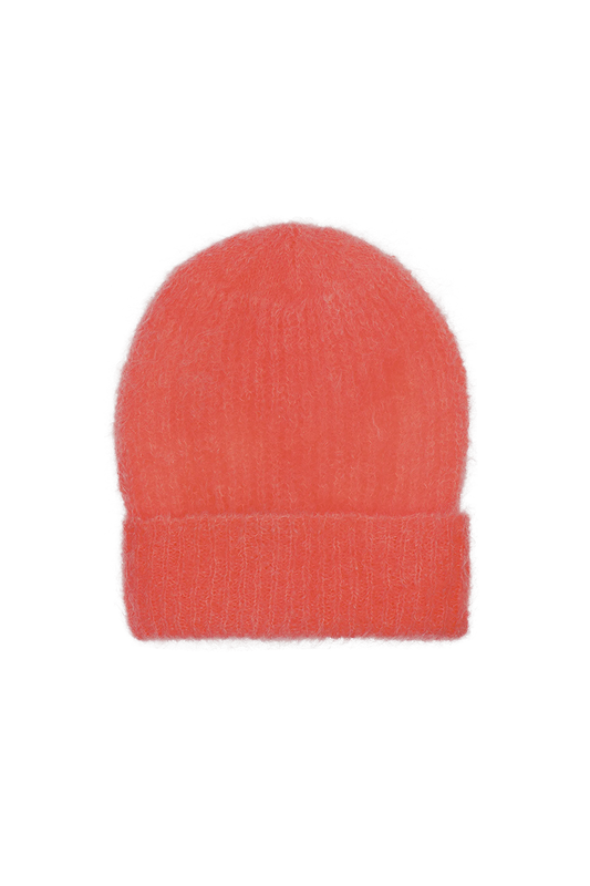 Mila Mohair Beanie Coral Red