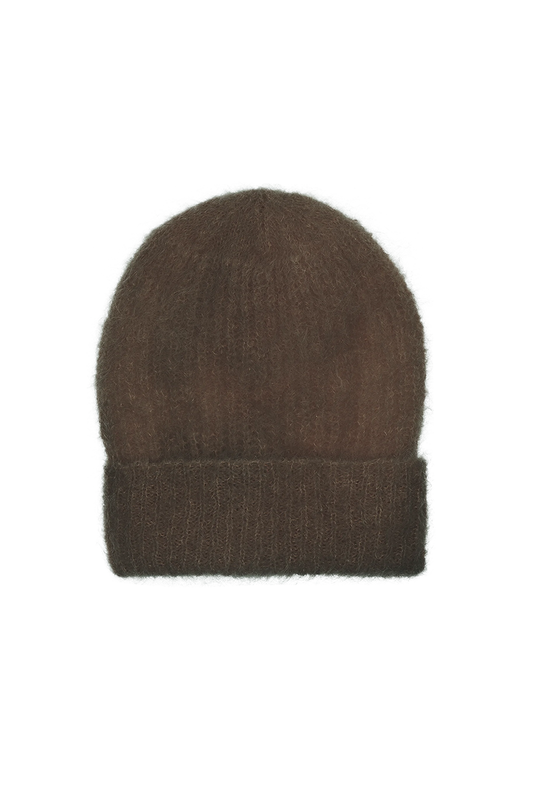 Mila Mohair Beanie Dark Brown
