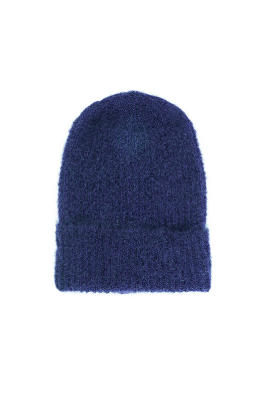 Mila Mohair Beanie Navy Blue