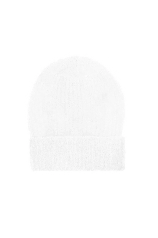 Mila Mohair Beanie White