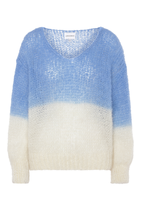 Milana Knit 2-Colored Sky Blue/White