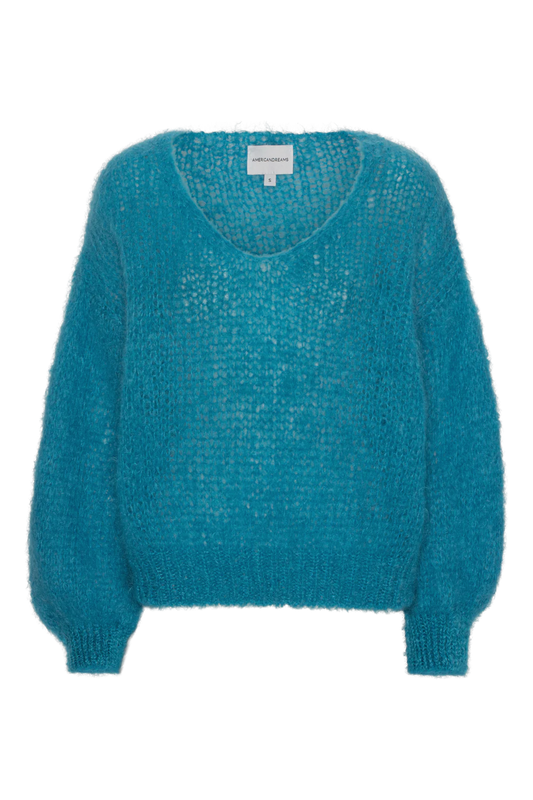 Milana LS Mohair Knit Aqua Blue