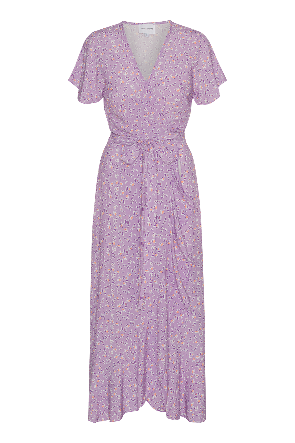 Milly Wrap Dress Long Lilac Flower