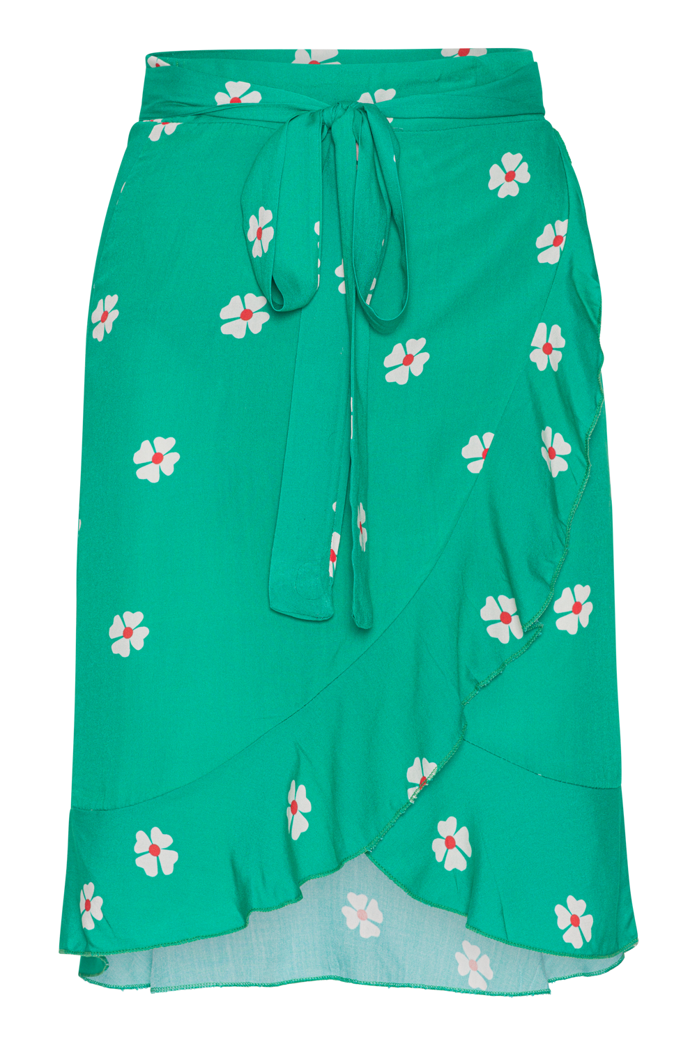 Milly Wrap Skirt Short Green W/White Flower