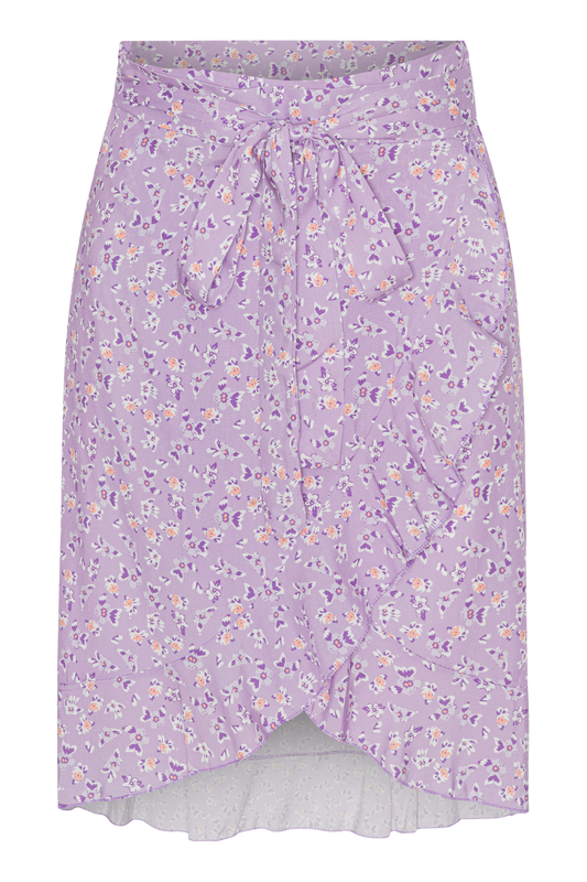 Milly Wrap Skirt Short Lilac Flower