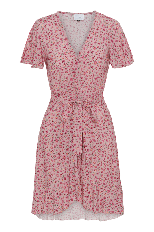 Milly Wrap Dress Short Light Pink Flower