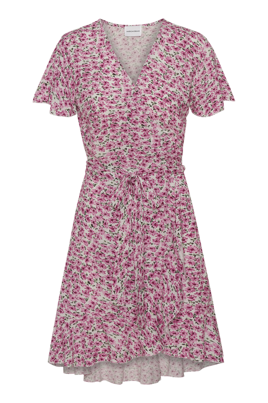 Milly Wrap Dress Short Lilac/White Flower