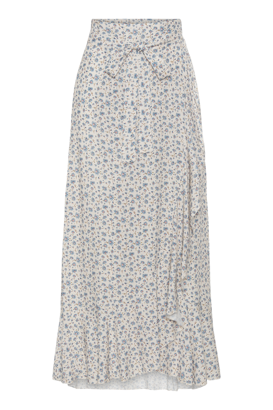 Milly Wrap Skirt Long Blue Flower