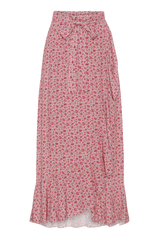 Milly Wrap Skirt Long Light Pink Flower