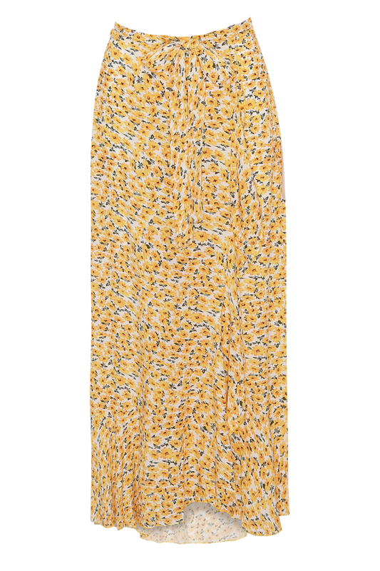 Milly Wrap Skirt Long Yellow Flower