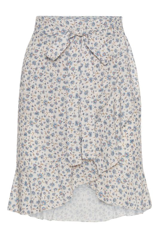 Milly Wrap Skirt Short Blue Flower