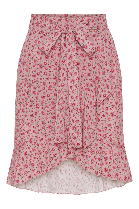 Milly Wrap Skirt Short Pink Flower