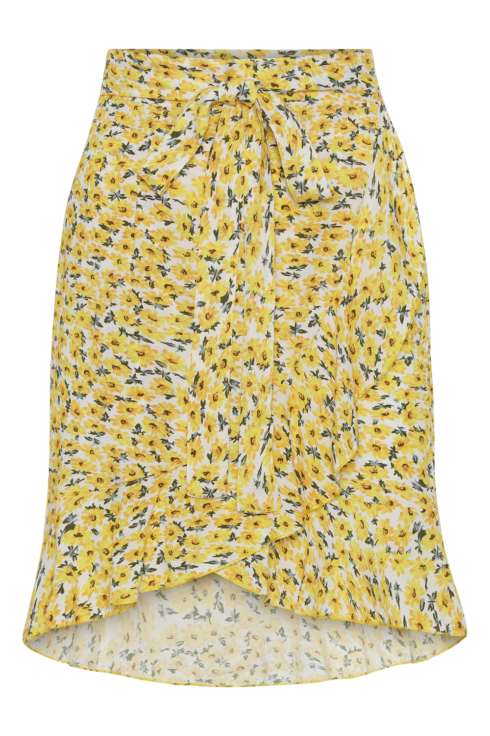 Milly Wrap Skirt Short Yellow Flower