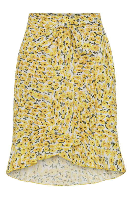 Milly Wrap Skirt Short Yellow Flower