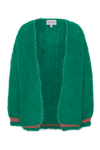 Olivia Mohair Cardigan Jade Green W/Coral Red Lurex