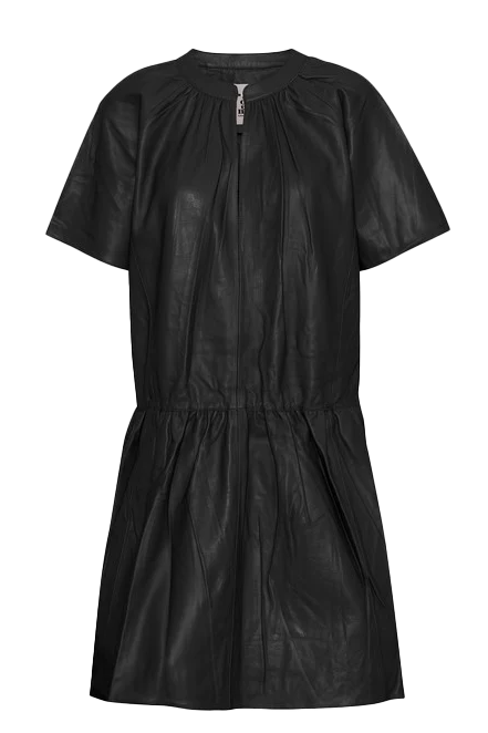 Paulette Leather Dress Black