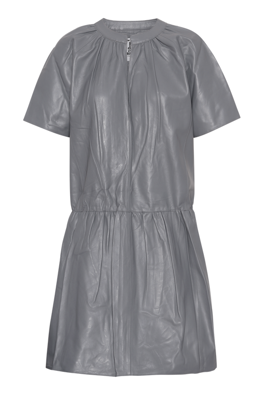 Paulette Leather Dress Blue