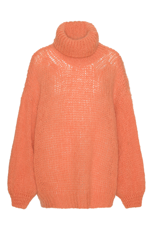 Pepper Roll Neck Alpaca Pullover Burnt Orange