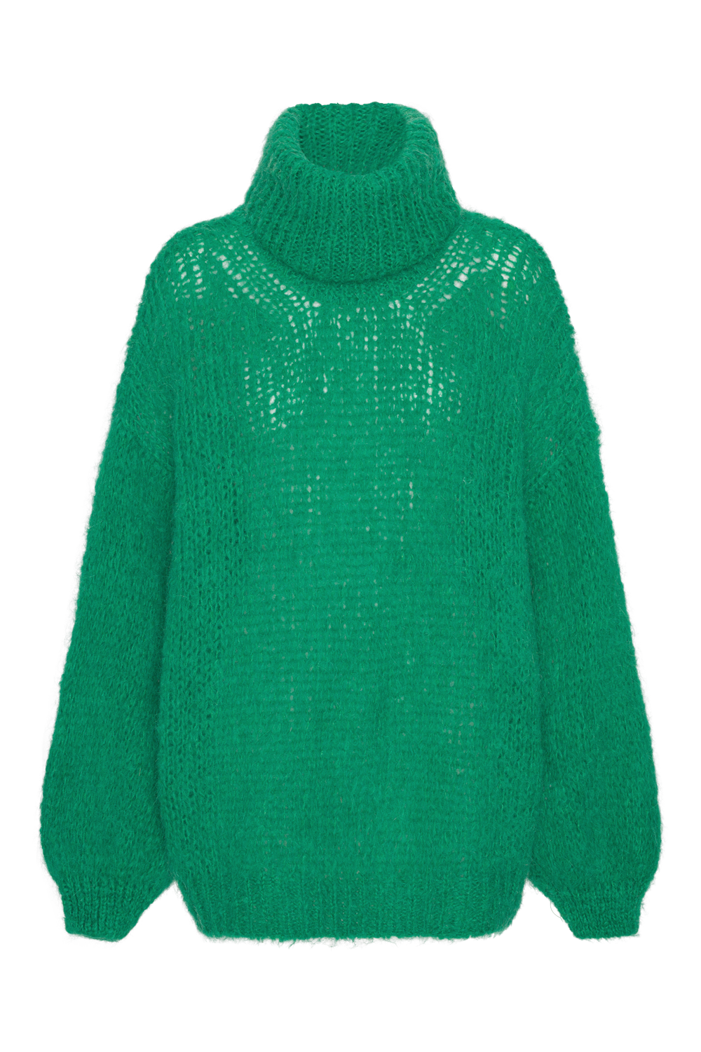 Pepper Roll Neck Alpaca Pullover Emerald Green