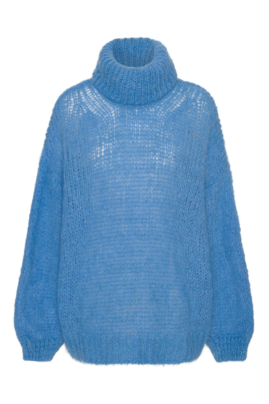 Pepper Roll Neck Alpaca Pullover Sky Blue