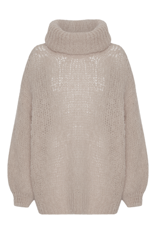 Pepper Roll Neck Alpaca Pullover Beige