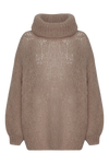 Pepper Roll Neck Alpaca Pullover Medium Brown