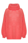 Pepper Roll Neck Alpaca Pullover Coral Red