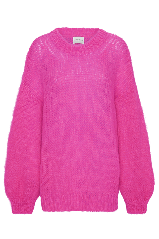 Pepper Round Neck Pullover Neon Pink