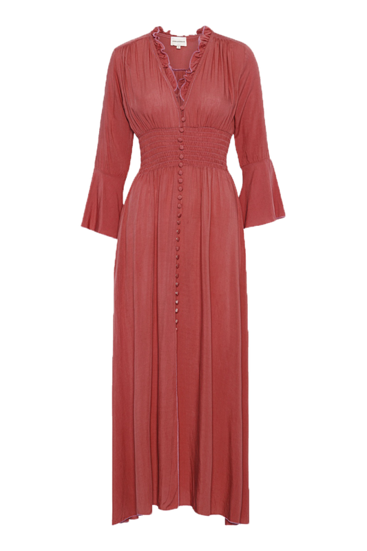 Sally Long Dress Coral Red