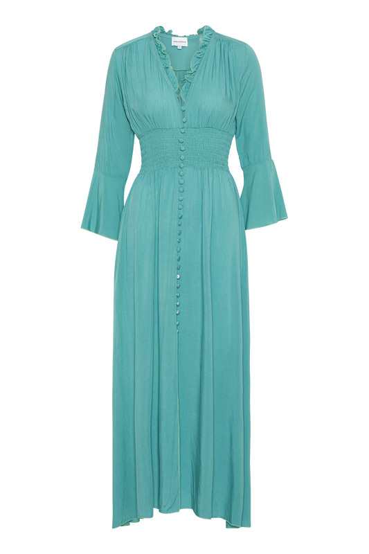 Sally Long Dress Turquoise Solid