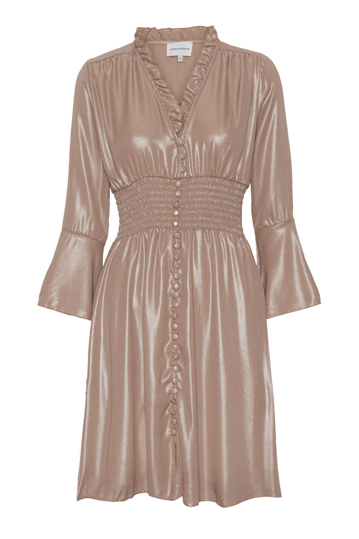 Sally Short Shimmer Dress Beige