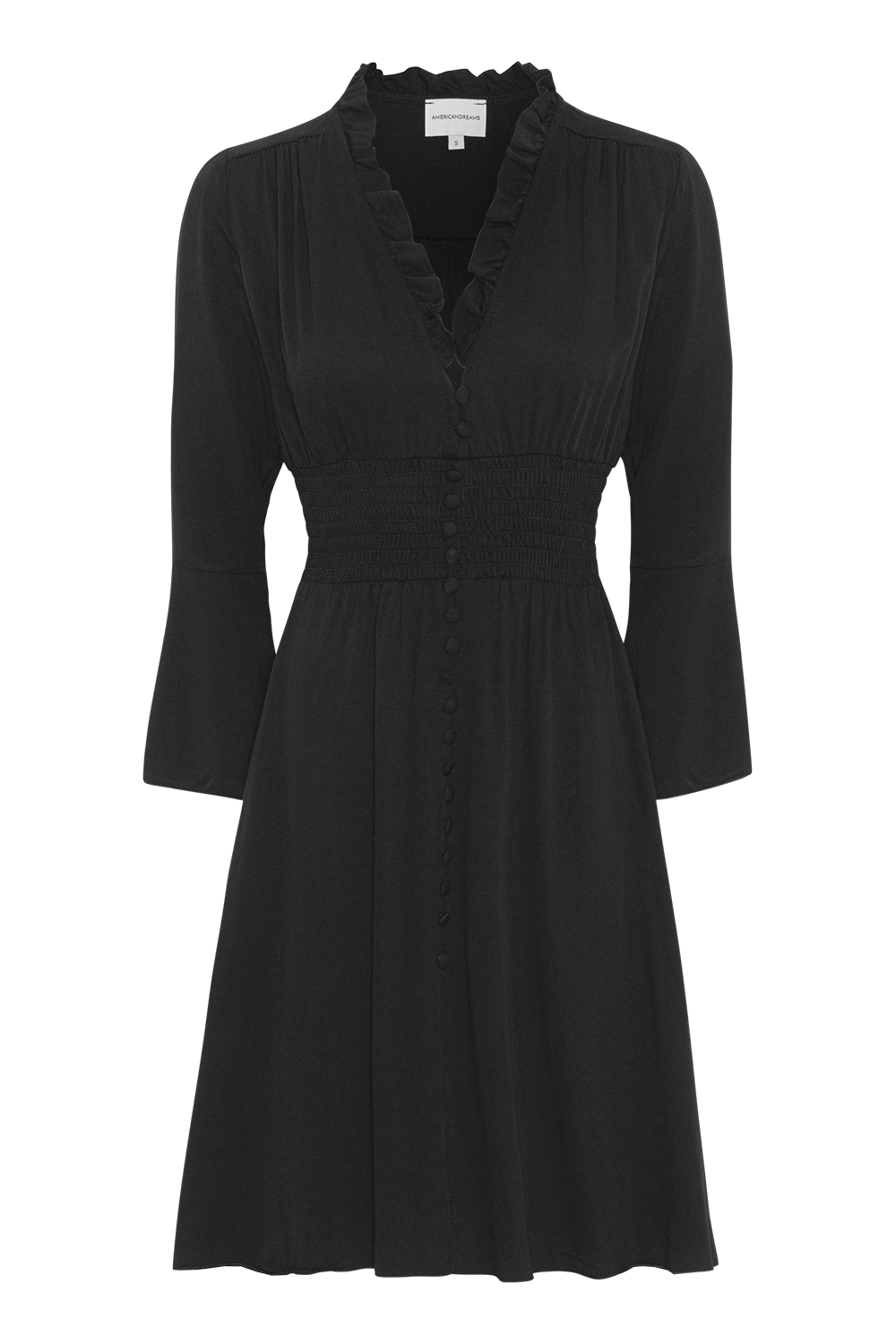Sally Short Dress Black Solid