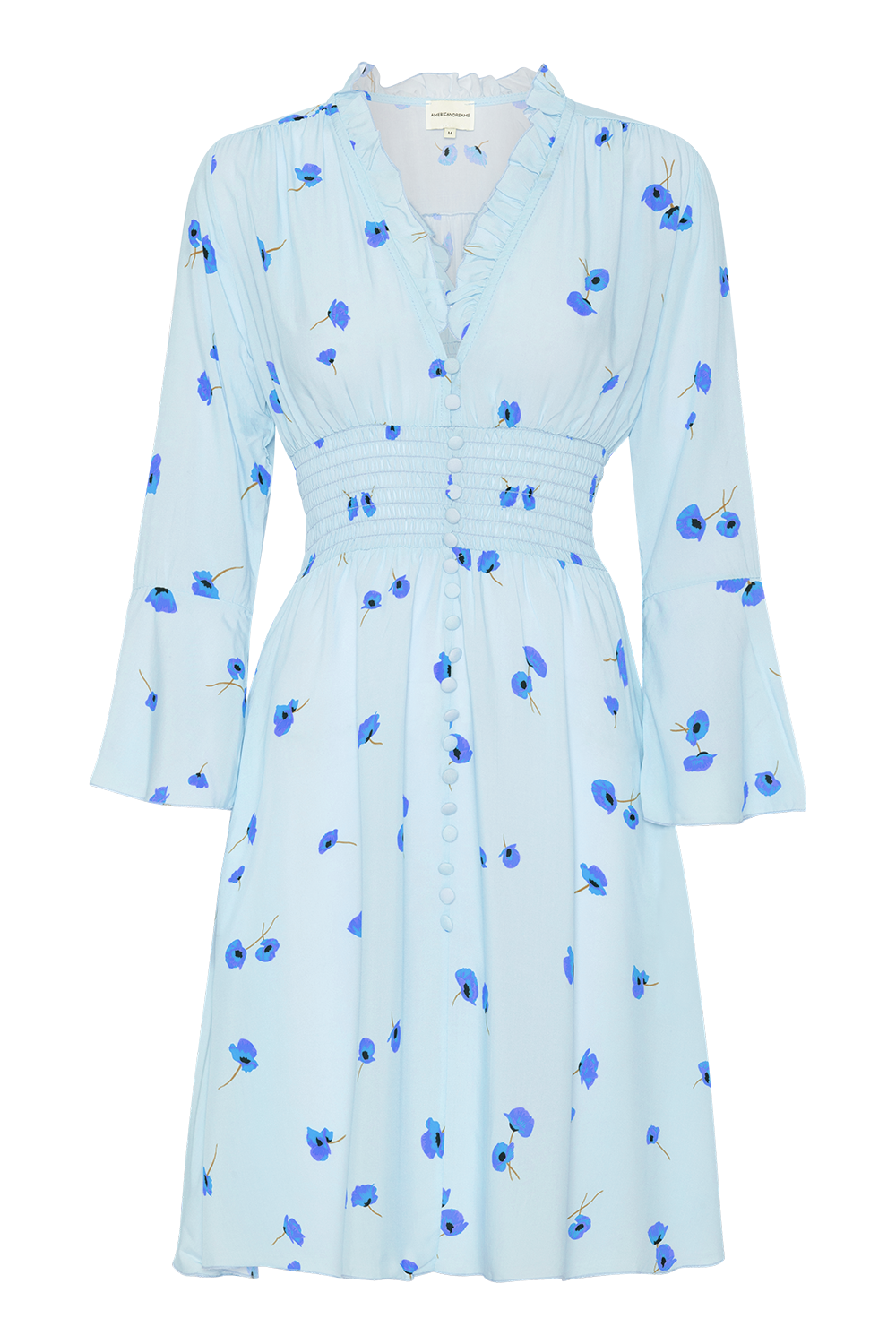 Sally Short Dress Light Blue Flower