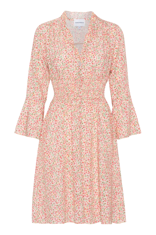 Sally Short Dress Light Pink Flower