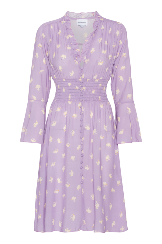Sally Short Dress Lilac Elephant