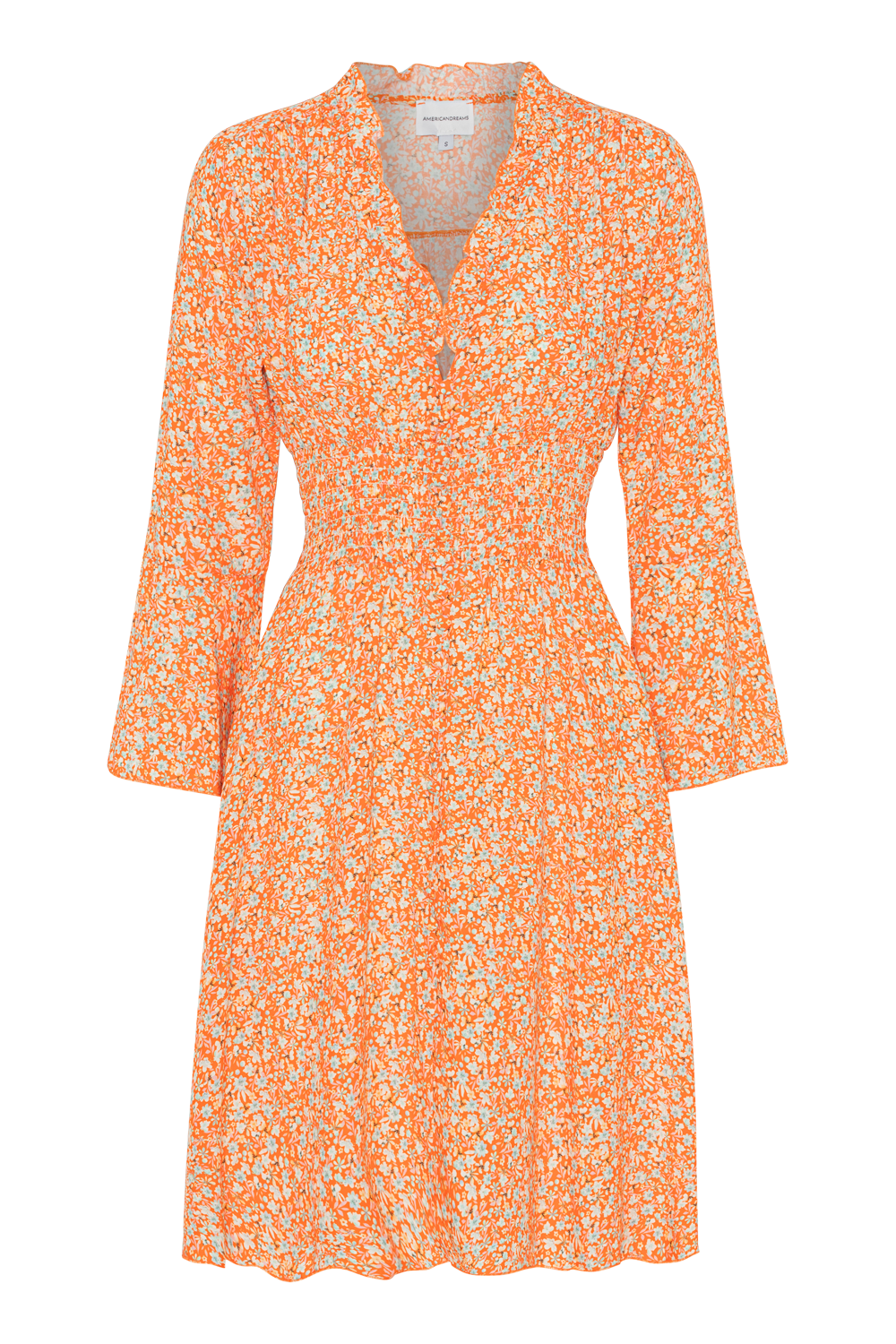 Sally Short Dress Orange Flower