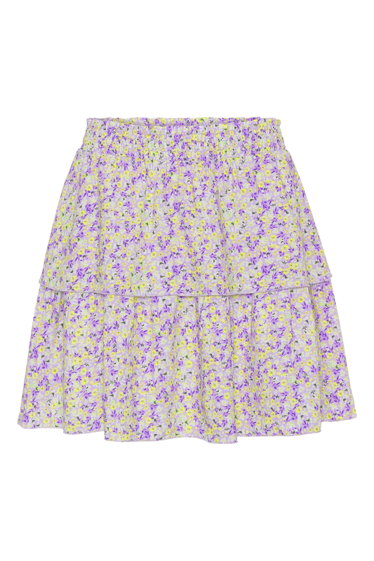 Sally Short Skirt Lilac / Yellow Flower