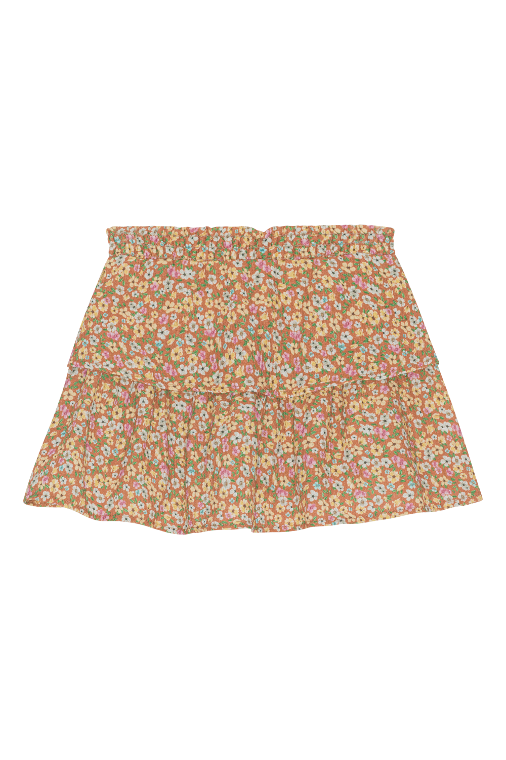Sally Cotton Skirt Kids Rust Flower - Sample